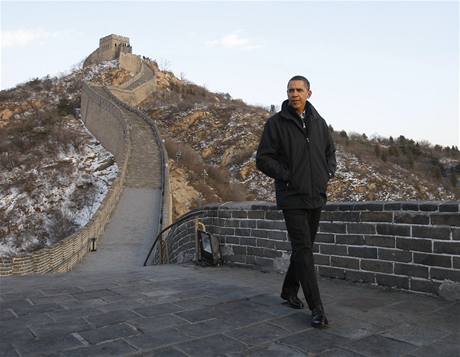 Obama na prochzce u Velk nsk zdi